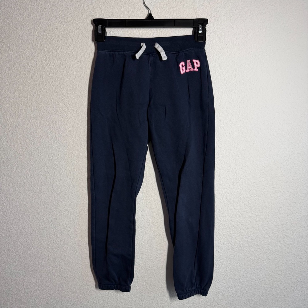 Gap Sweatpants Girls L Blue Fleece Lined Drawstring Running Training Athleisure
